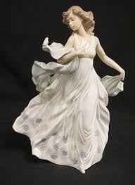 Arnart Conte Porcelain Woman In Long Dress Figurine