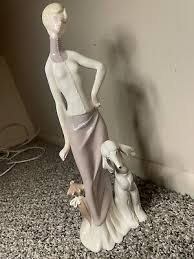 Vintage Woman and Dog Figurine Gorgeous Unique Pink Classy ...