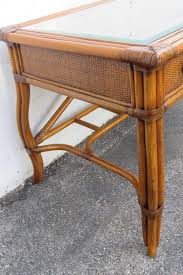 Hollywood Regency Rattan Bamboo Caned Desk and Chair 5732 ...