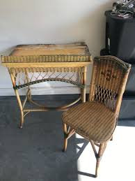 antique rattan desk | eBay