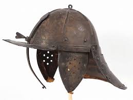 Sold at Auction: Zischagge, Metal Lobster Tail Helmet