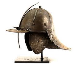 Good 1650s English Cromwellian Civil War Lobster Tail Horseman Helmet.