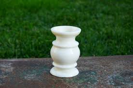 Vintage White Marble Vase: Handmade Bulgarian Decor - Etsy