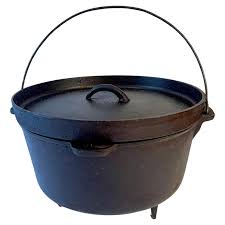 Cast Iron Pot or Cauldron on Three Lets with Handle For Sale ...