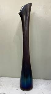 Tall Abstract Hand-Blown Glass Vase | eBay