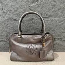 Buy Loewe Amazona 36 Grained Calfskin Grey | Maxuria