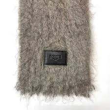 LOEWE Muffler ec-22418 Greige Good Condition Mohair Wool ...