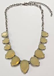 Vintage Frosted Lemon Rhinestone Statement Necklace Pierced ...