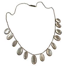 Edwardian Moonstone Silver Festoon Necklace at 1stDibs ...