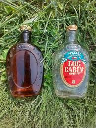 2 VINTAGE 1976 LOG CABIN SYRUP BOTTLES | Mercari