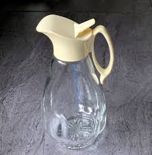 Vintage Starburst Glass Syrup Pitcher With Cream Lid (20 Oz ...