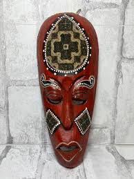 Red Tribal Costa Rican Wood Mask – Post Furnishings