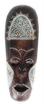 Tribal Tiki Mask 12 in Blue - Tattoo Primitive Art ...