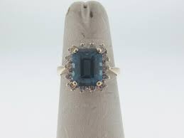 London Blue Topaz Genuine Diamonds Solid 14K Yellow Gold ...