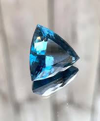 London blue topaz portuguese cut trillion 10.2 carats. Mined in Brazil.