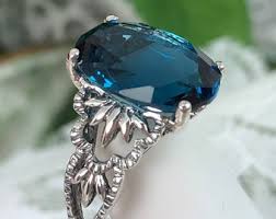London Blue Topaz Ring/ Sterling Silver/ 5ct Oval Simulated ...