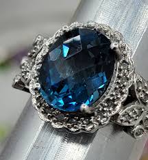 4.90 CTW TOPAZ AND DIAMONDS GEMSTONE RING IN 10 ...