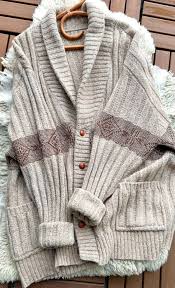 Vintage Oversized Wool Cardigan Sweater/ S-XXL Warm ...