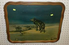 Sold at Auction: Lone Wolf, 1920-30's lone wolf print in period gold leaf frame. 12x17"