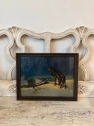 Vintage 1930s Print - Wolf in the Snow - Beautiful Deco Style Art Print in Original Frame - Etsy