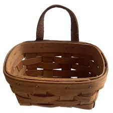 Vintage Longaberger Basket with Leather Handle, signed 1990 ...