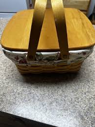 Longaberger 11" Square Pie 1998 Basket 2 Handles/2 Level ...