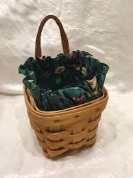 Longaberger 2001 Chives Booking Basket Leather Handle Combo ...