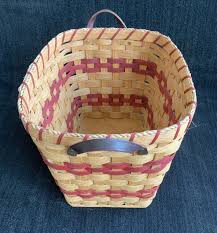 Amish Basket with leather handles by Emma Swartzentruber | eBay