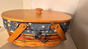 LONGABERGER OVAL MARKET BASKET, PROTECTOR, AMERICAN ...