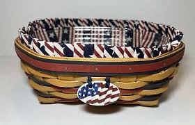 Longaberger 1999 All - American Blue Ribbon Bread Basket W ...