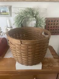 Купить vtg longaberger 85 handwoven basket brown red christmas cookies retired 7 x 3 (156940297223), США