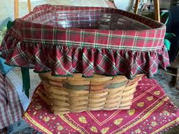 Farmhouse Longaberger Large Hostess Gift Giving Country Holiday Plaid Fabric Liner and Plastic Liner Picnic Basket - Etsy