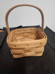 Longaberger Small Berry Basket 1987 Fixed Handle 5 x 5 in square Sgnd | eBay