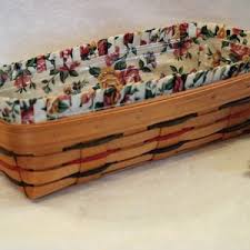 Longaberger 1997 Woven Traditions Bread Basket With Green, Blue, and Red Accents - Includes Plastic Protector and Garden Splendor Liner - Etsy