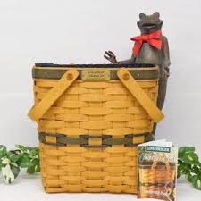 Longaberger Basket Collectors Club Membership Basket With Plaque, Liner and Insert. Dresden Ohio 1997 - Etsy