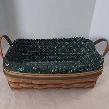 Longaberger | Accents | Longaberger Hand Woven Slanted Basket Cloth Liner Plastic Insert | Poshmark