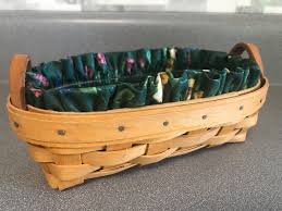 Longaberger 1998 Small Cracker Oval Basket Leather Handles w ...