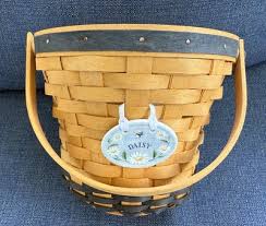 Longaberger Round Daisy Basket With Hang Tag And Flower ...