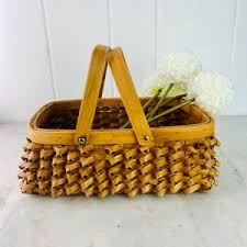 Large Vintage Penobscot Gathering Basket, Hand Woven Porcupine Curl, Double Bail Handles, Rustic Decor, Vintage Home Decor, Collectible - Etsy