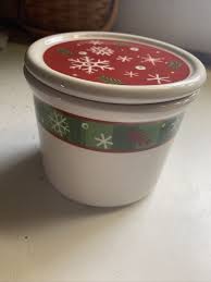 Longaberger Pottery Holiday Snowflake Christmas Crock 1 Pint ...