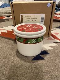 NIB Longaberger Pottery Snowflake Ceramic Christmas One Pint ...