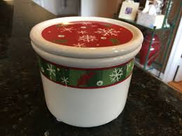 Longaberger Pottery Holiday Snowflake Christmas Crock 1 Pint ...