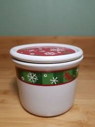 LONGABERGER HOLIDAY ONE PINT CROCK AND COASTER LID SET ...