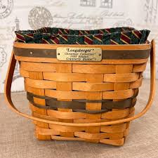 Longaberger 1995 Christmas Collection Green Cranberry Basket ...