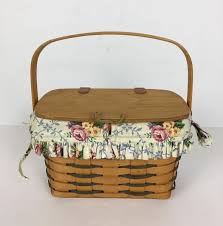 Longaberger 1996 Small Purse Basket Combo Set Floral Liner Protector Pamphlet | eBay Australia