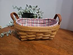 Longaberger Knick Knack Oval Basket, Market Stripe Liner ...