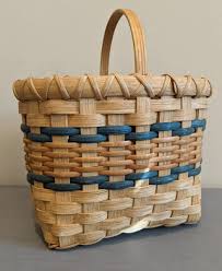 Handmade Hand Woven Basket Light Color With Handle Green ...