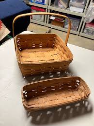 Vintage Longaberger Baskets -- 1995 Square Pie Basket & 1988 ...
