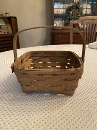 Small Square Longaberger Basket Handwoven Vintage Farmhouse ...