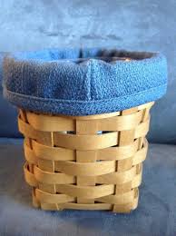 LONGABERGER 2003 SMALL BASKET WITH DARK BLUE LINER AND ...